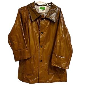 Western Chief Brown Vinyl Rain Jacket Coat Size 2T